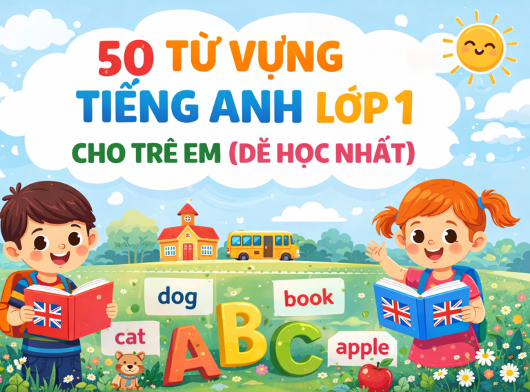 50 Từ Vựng Tiếng Anh Lớp 1 Cho Trẻ Em (Dễ Học Nhất)
